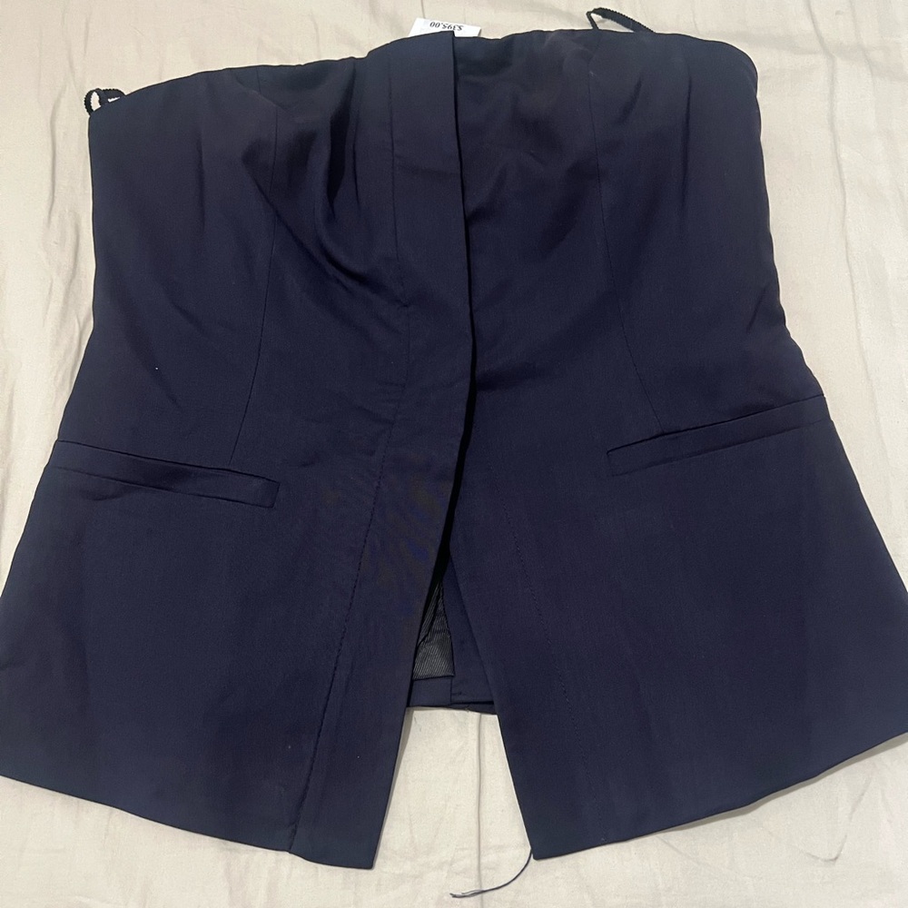 A.L.C navy blue vest Renee corset top size 0